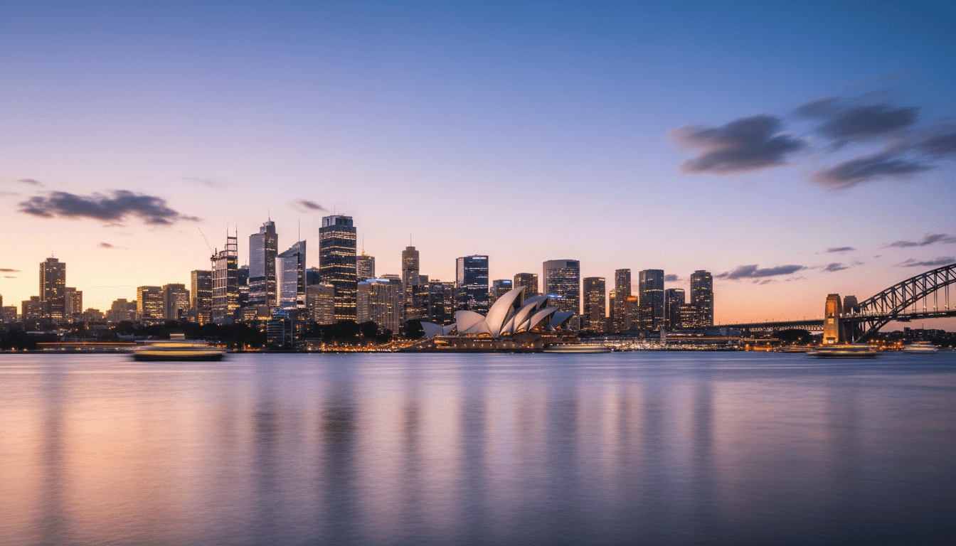 Sydney skyline at dusk
