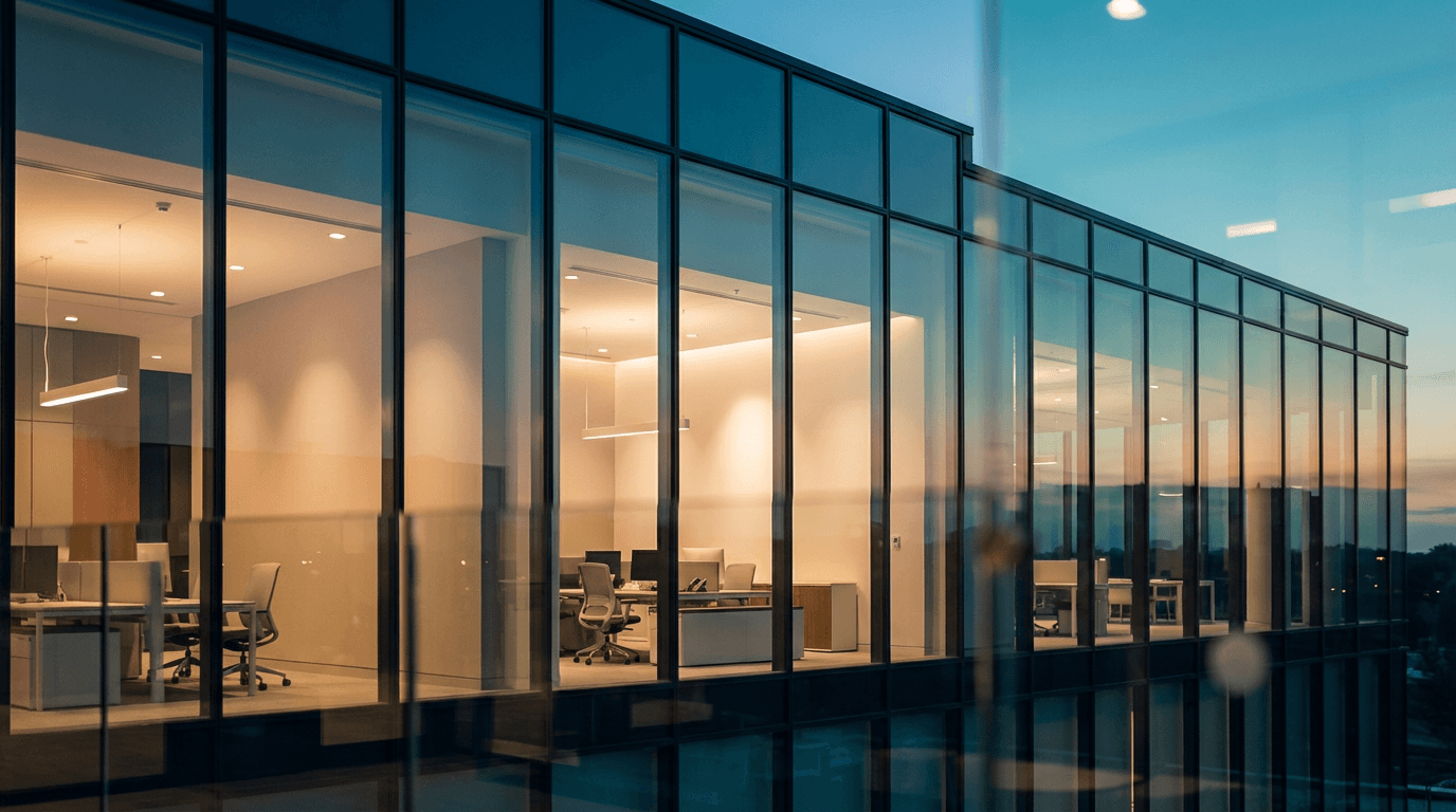 Modern office building with glass facade in Sydney